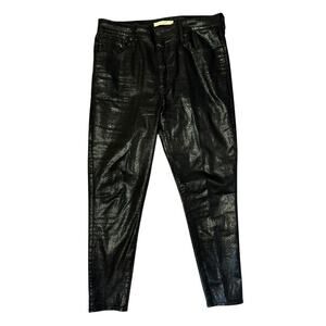 Levi’s Mile High Super Skinny Serpent Snake Print Black Pants 32 Textured